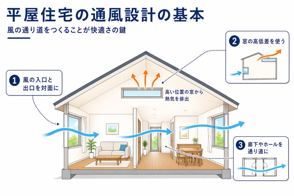 平屋住宅の通風設計の基本